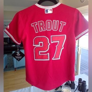 Mike trout Anaheim Angels Women's majestic Coolbase jersey size small NWT